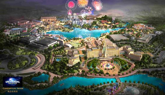A rendering of the $3.3-billion Universal Studios complex in Beijing, slated for completion in 2019 in an eastern suburb called Tongzhou. (Universal Orlando Resort)