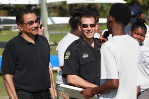 Dr. Kenrick Spence, MD, (Lt) and Police Chief John Mina (Rt), two of the many supporters of the Dueling Dragons of Orlando