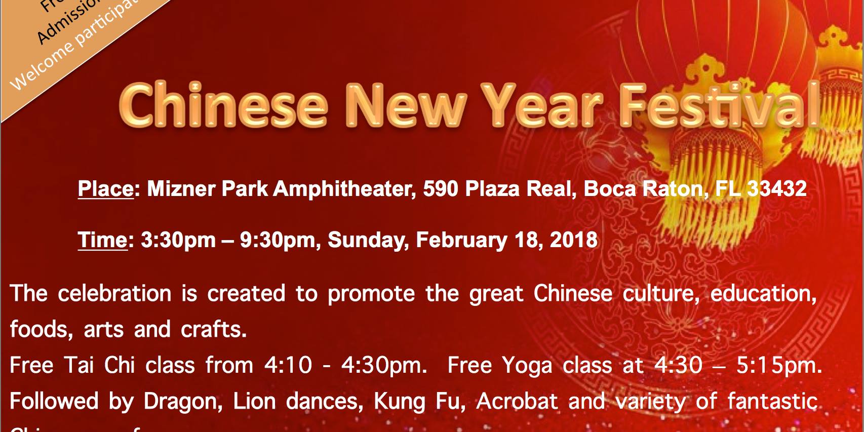 2018 Chinese New Year Festival at Boca Raton, Florida