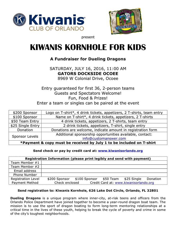 Kiwanis Fund Raiser for Dueling Dragons