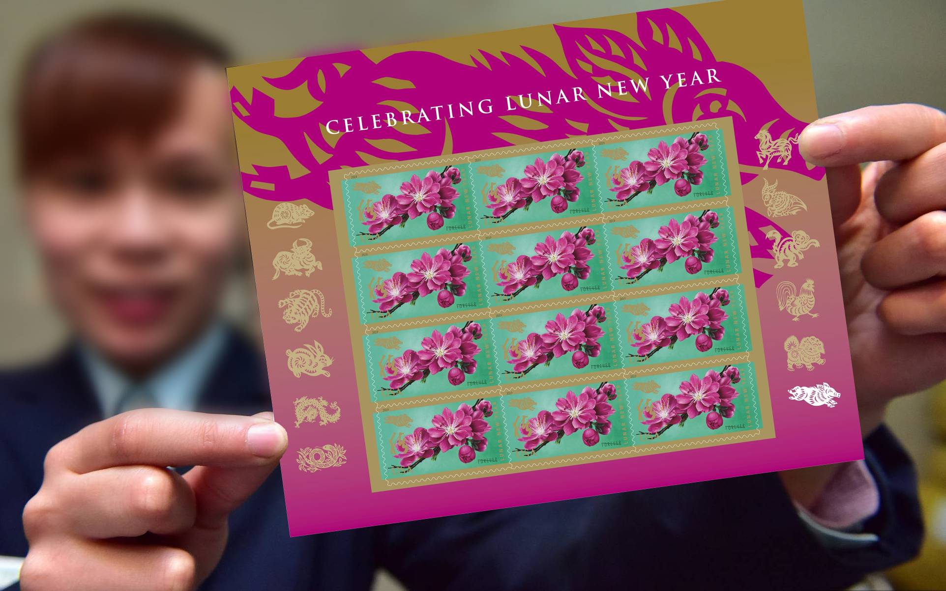 Celebrating Lunar New Year series with Year of the Pig stamp Asia Trend