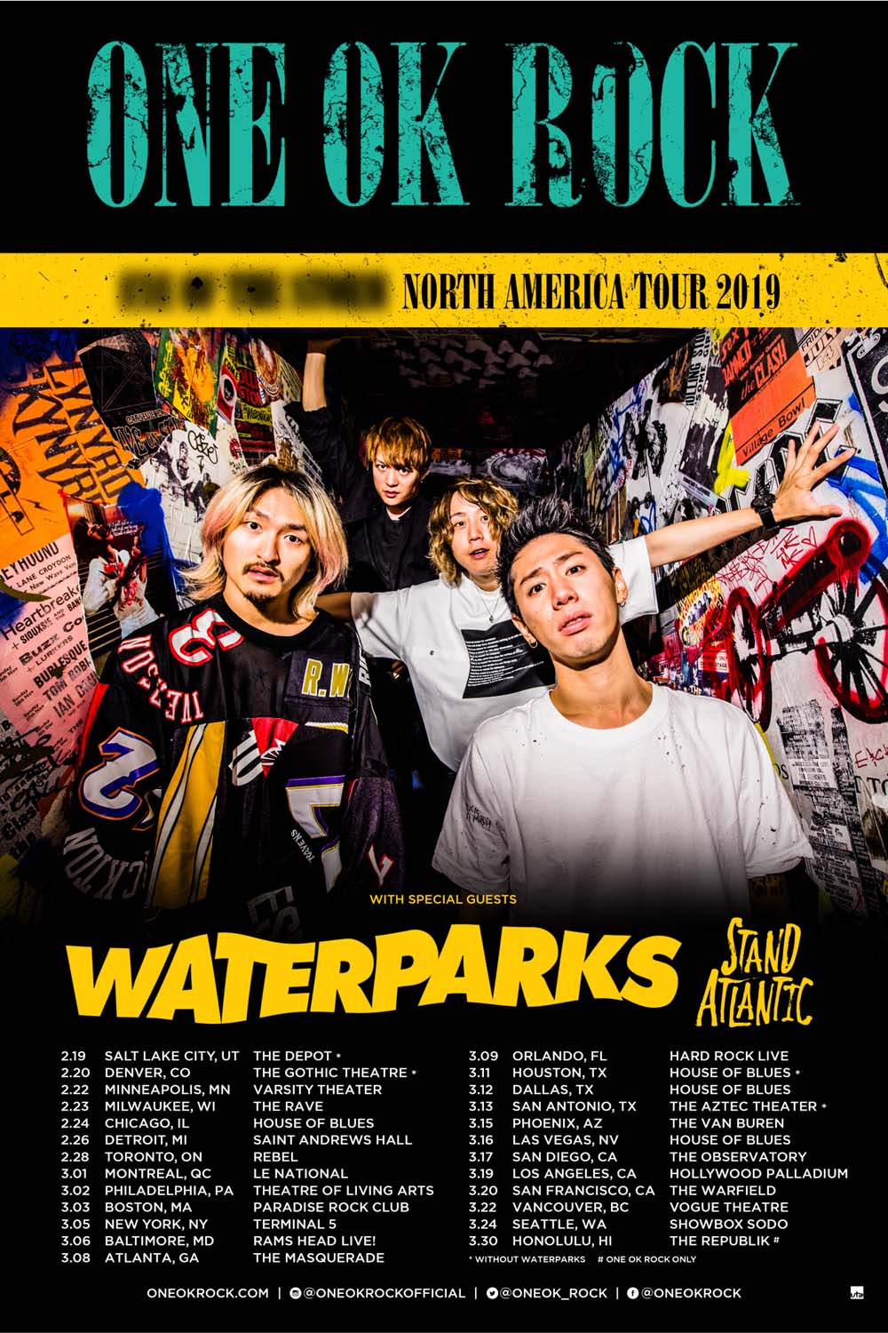 ONE OK ROCK 2019 NORTH AMERICAN TOUR