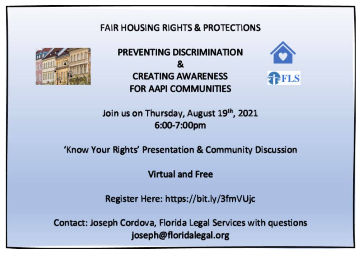 Fair Housing Rights & Protections: Preventing Discrimination & Creating Awareness for AAPI Communities