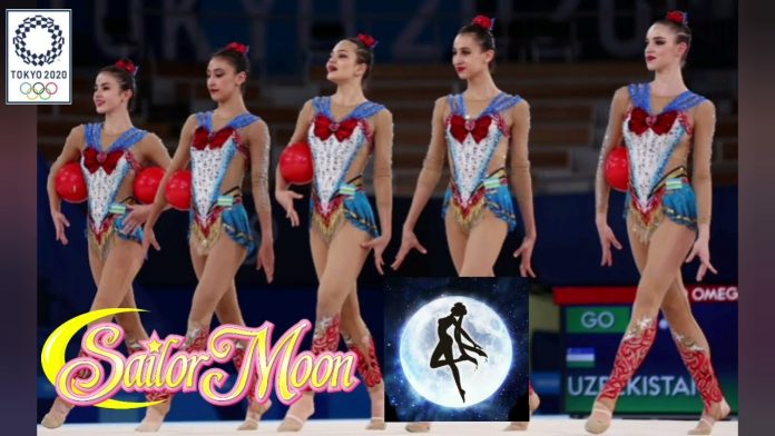 Uzbekistan Gymnastics Team dances Sailormoon Densetsu on Tokyo Olympics