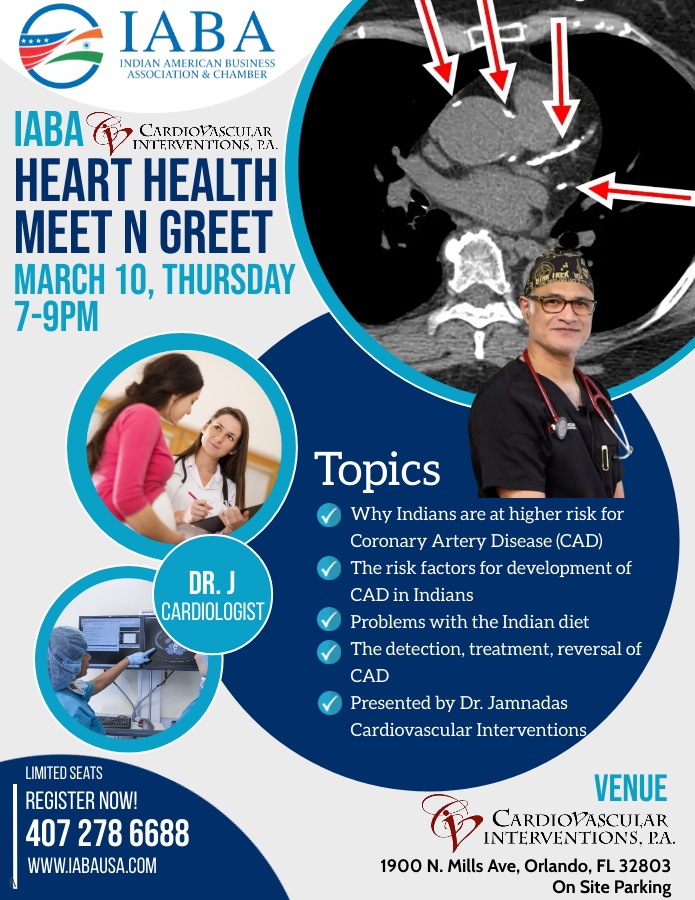IABA Event on March 10th | Heart Health by Dr. Pradip Jamnadas