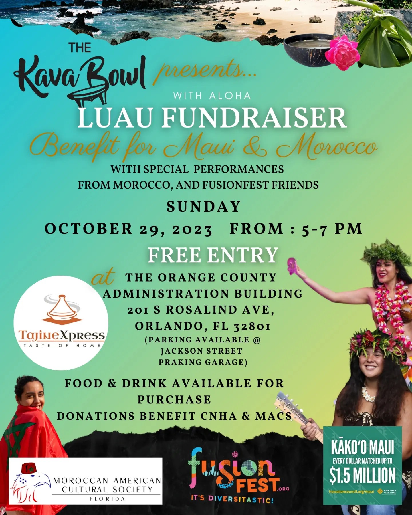 LUAU Fundraiser Benefit for Maui and Morocco