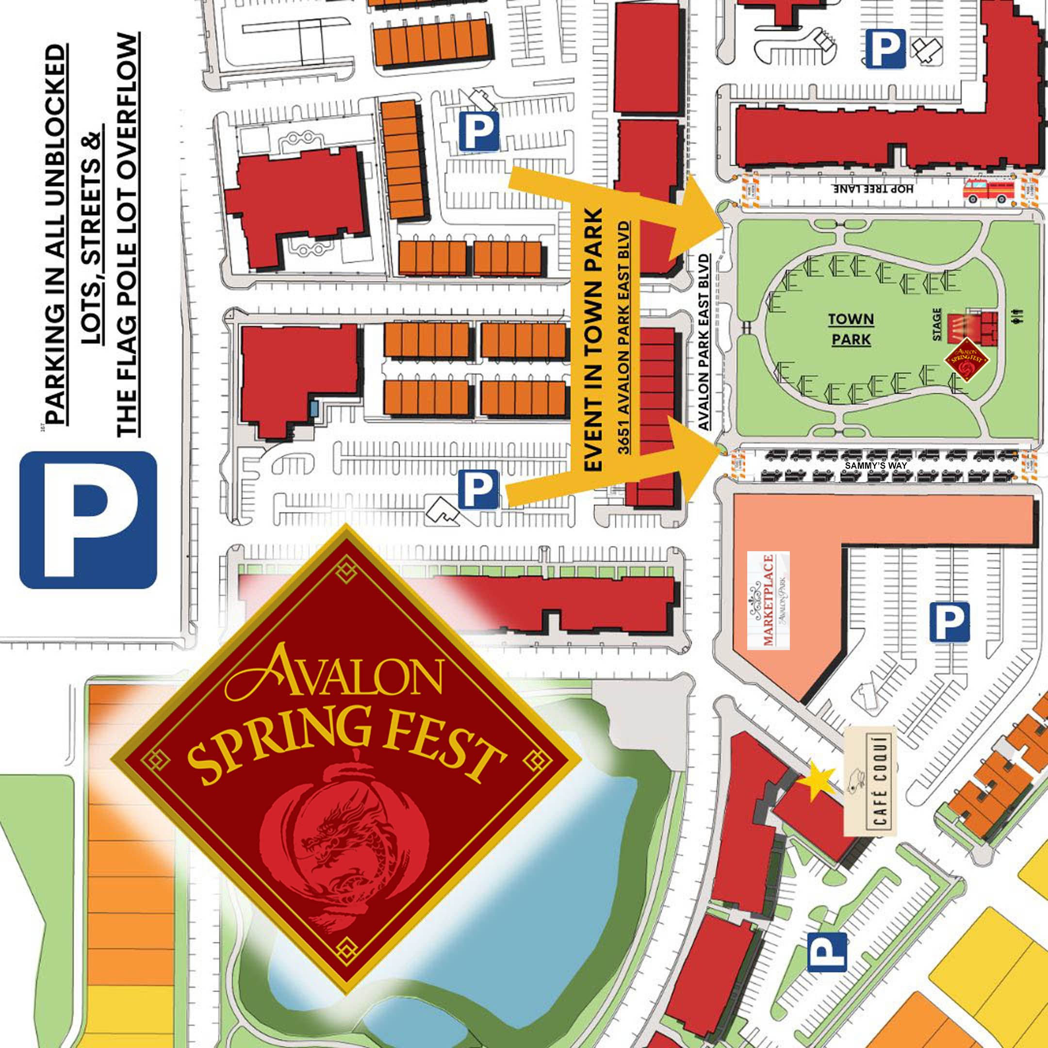 Avalon Park event parking map_2024