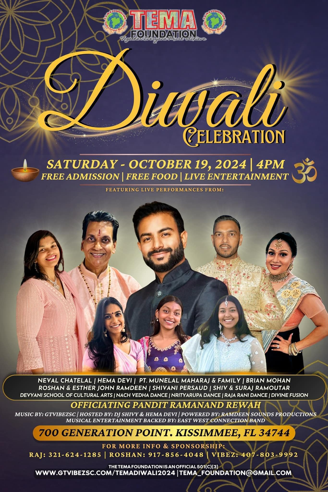 TEMA Foundation’s 18th Annual Diwali Celebration in Kissimmee, FL