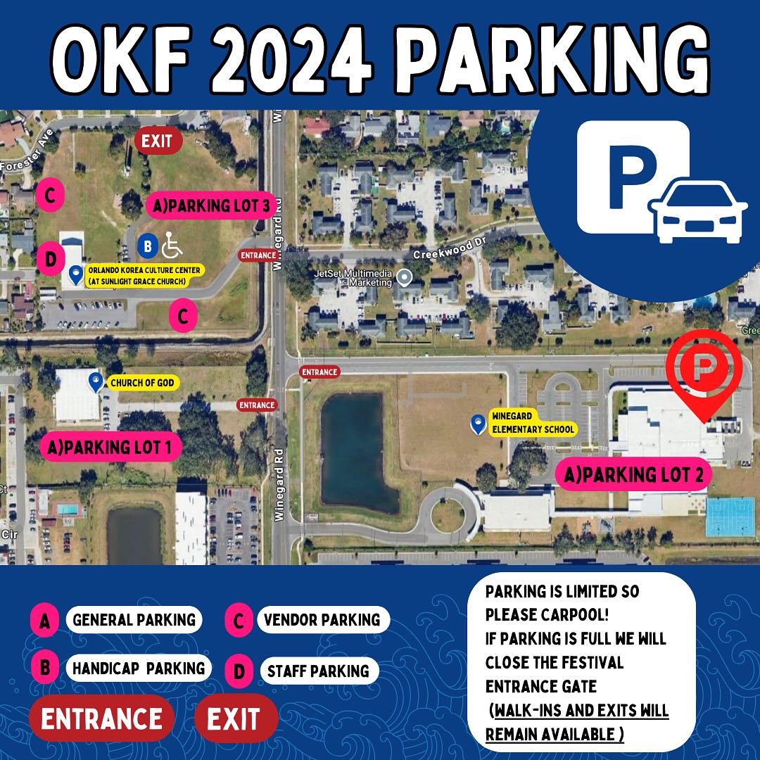 Orlando Korean Festival parking map