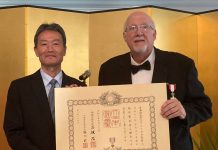 Mr. Richard Del Vecchio the prestigious Order of the Rising Sun, Gold and Silver Rays Richard Del Vecchio