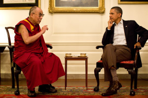 President Barack Obama meets with His Holiness the XIV Dalai Lama in the White House, July 16, 2011. (Official White House Photo by Pete Souza)