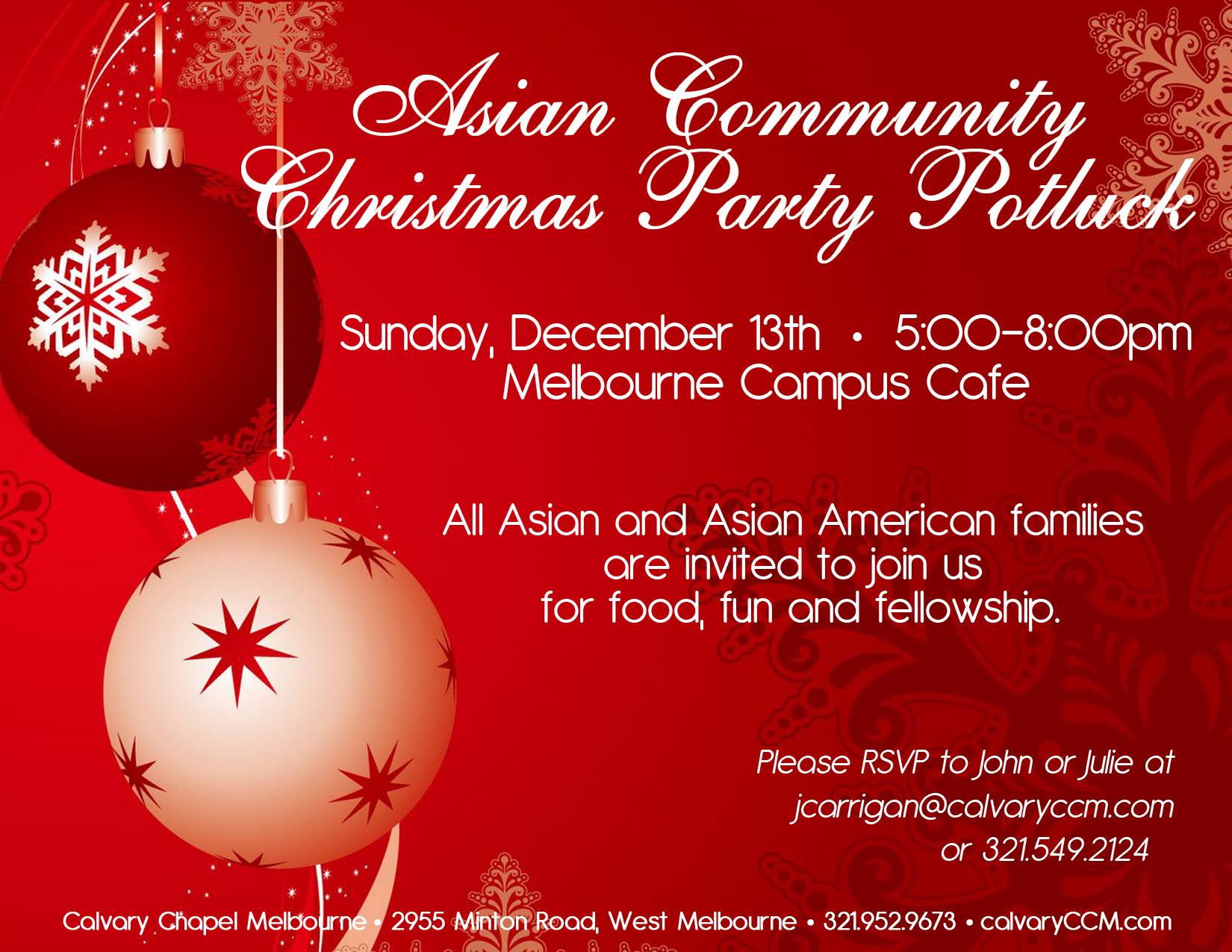 Asian Community Christmas party Potluck