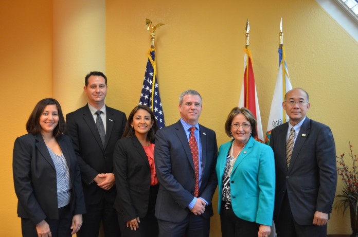 Mayor Jacobs and members of her staff met with Paul Mitchell of Enterprise Florida (left), United States Ambassador to the Republic of Singapore Kirk Wagar (center) and John Diep of Enterprise Florida (right) to discuss economic opportunities for local companies in Singapore.