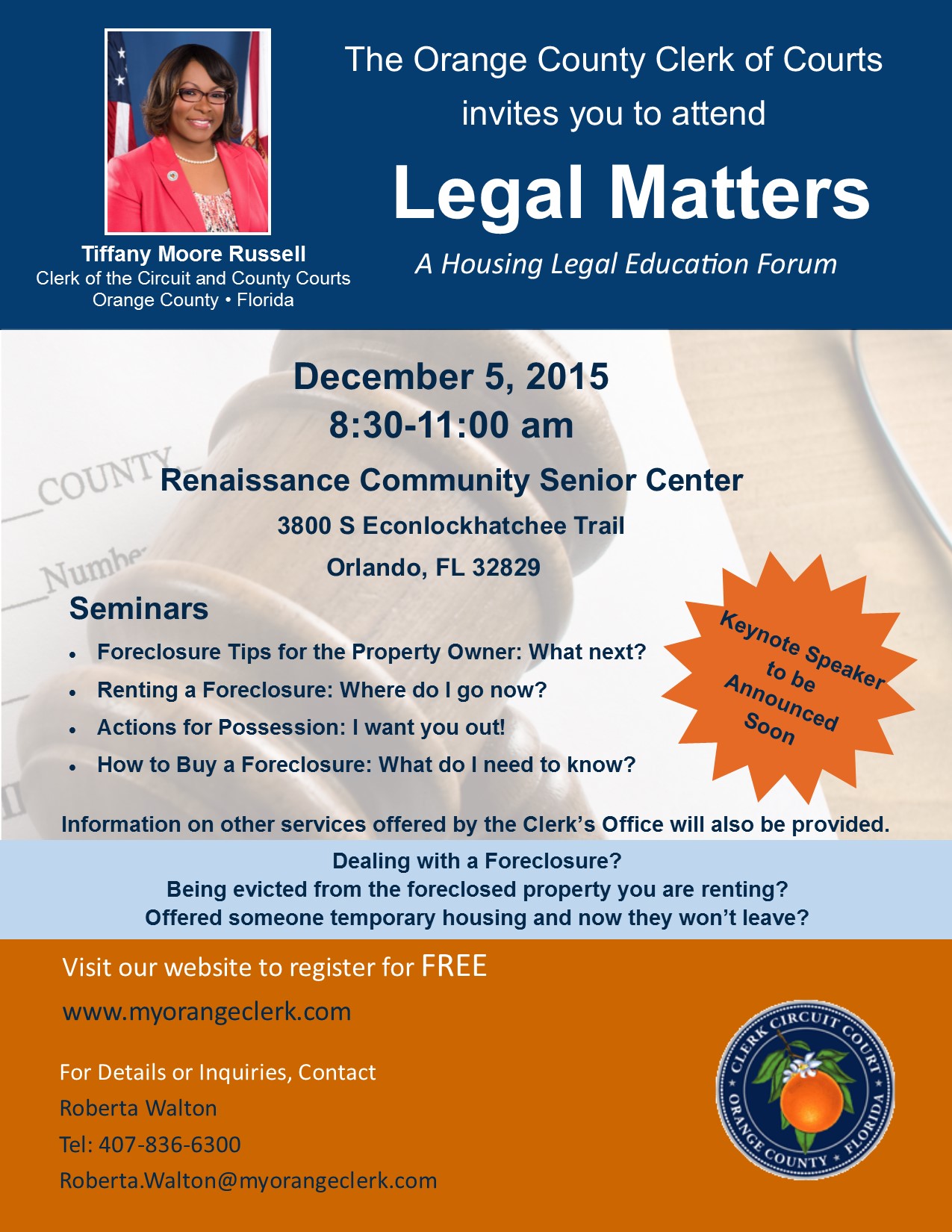 Orange County Clerk of Courts Housing Legal Education Forum