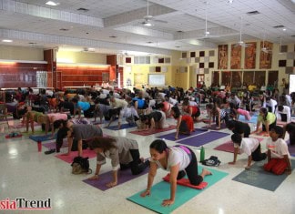 Hundreds in Orlando marked and celebrated the first International Day of Yoga! International Day of Yoga