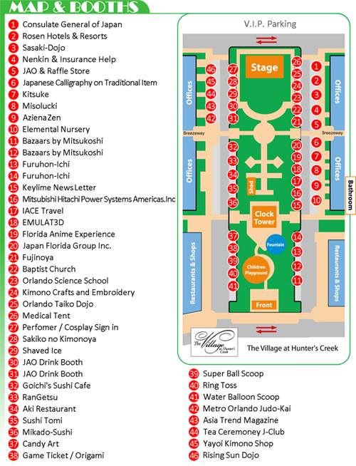 Orlando Japan Festival booth map
